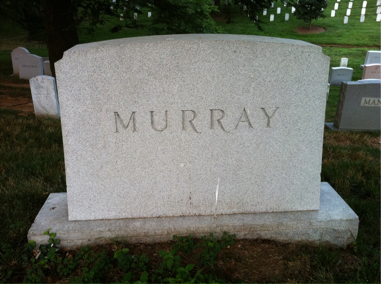 Back of headstone — William Murray