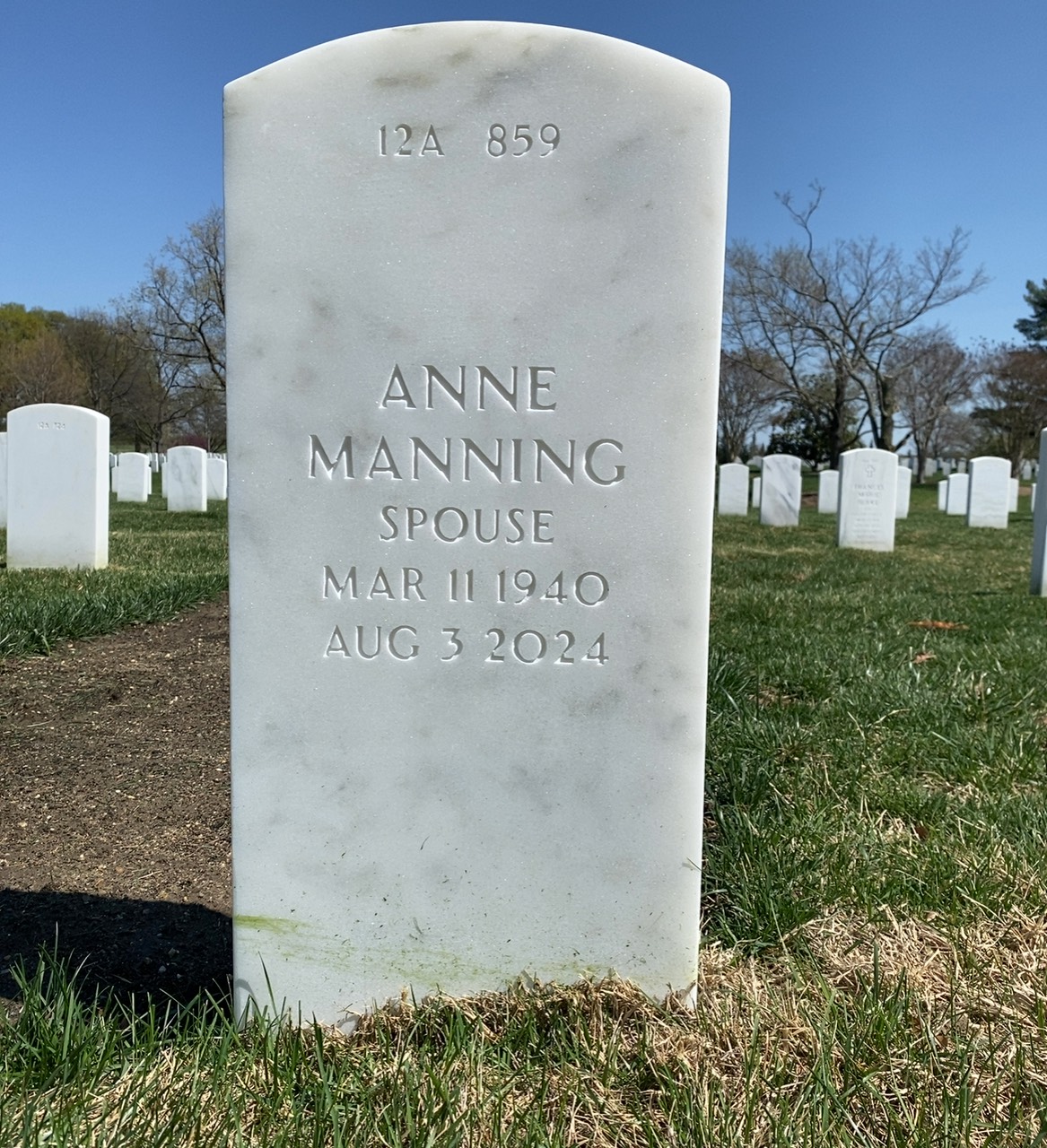 Back of headstone — Charles Ackerman