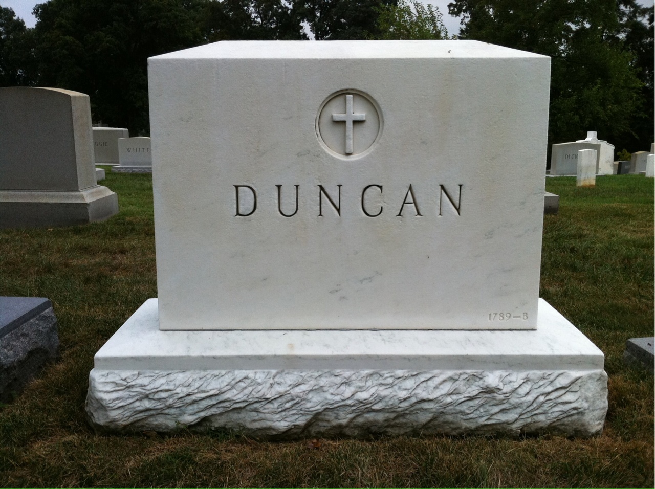 Back of headstone — William Bradley Duncan