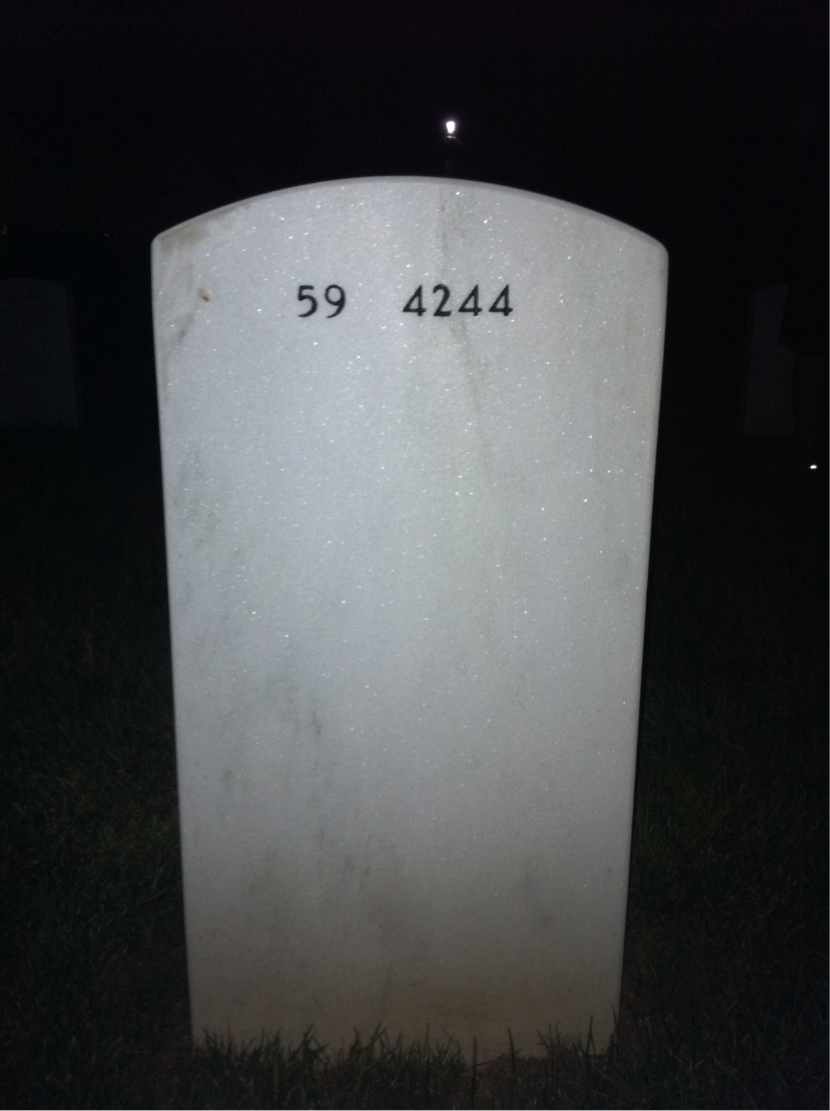 Back of headstone — Gary Vincent Burt