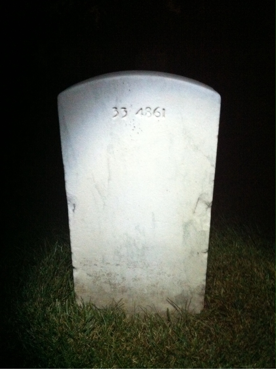 Back of headstone — Thomas Harris