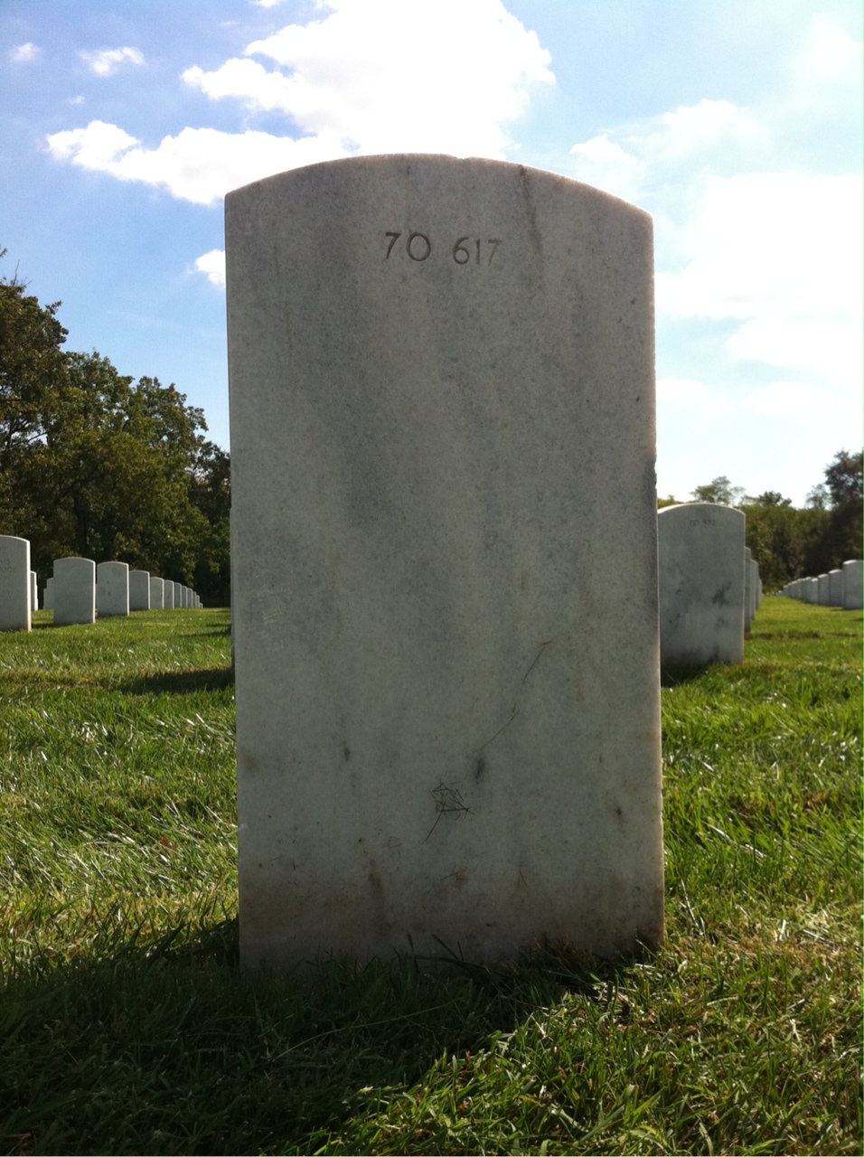 Back of headstone — Alyre F Gauthier
