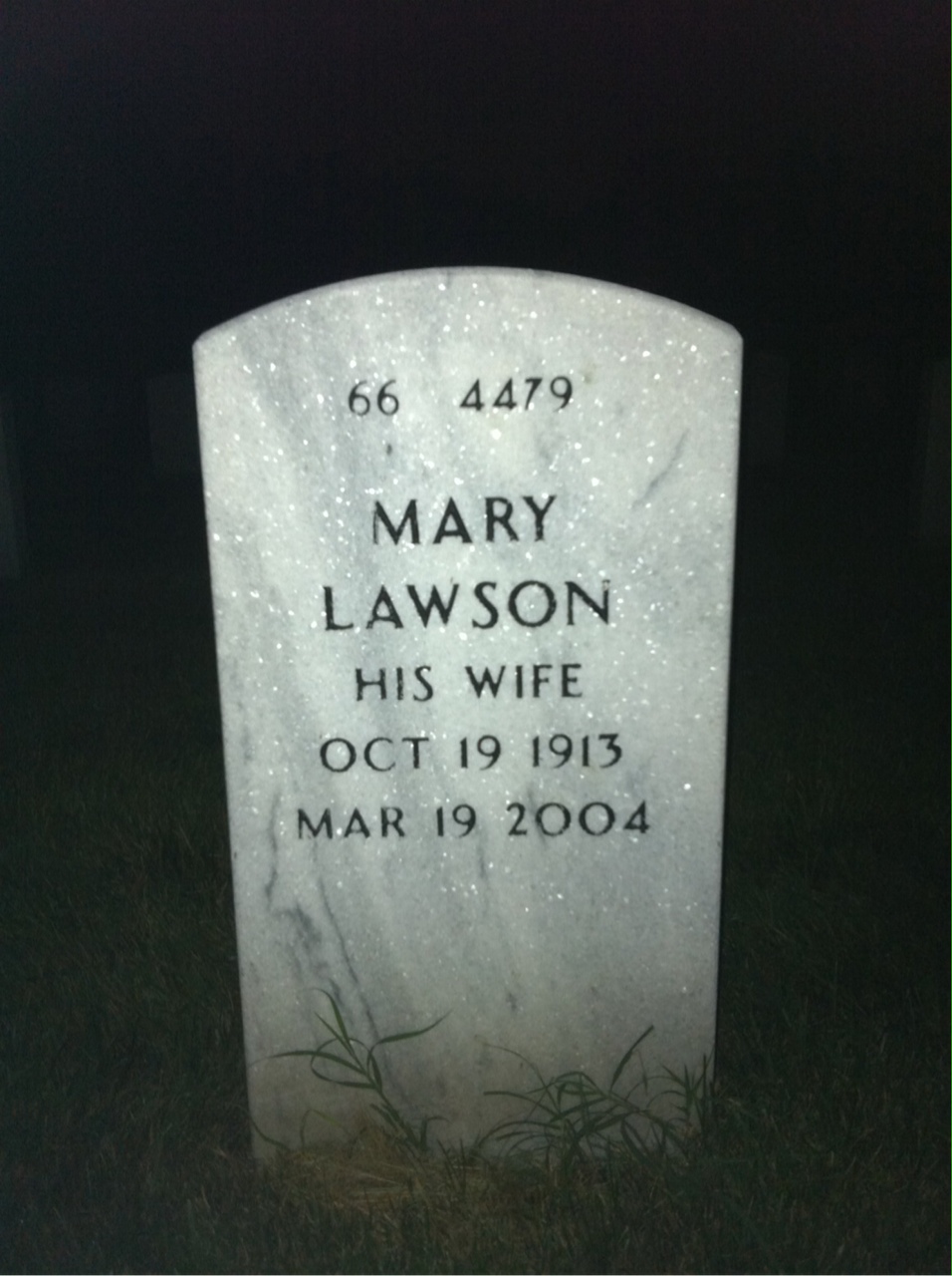 Back of headstone — William Yanger
