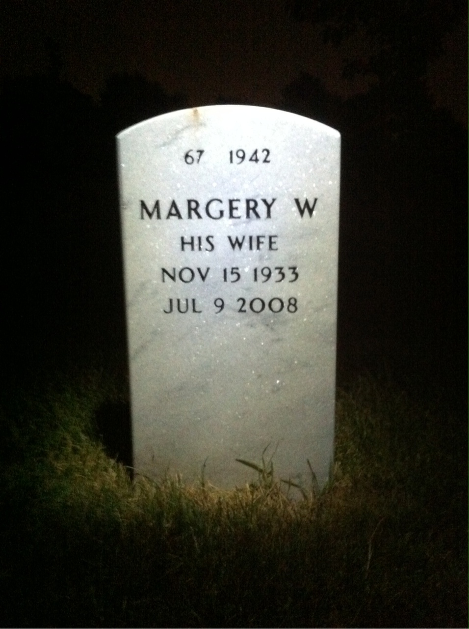 Back of headstone — Frank Dall