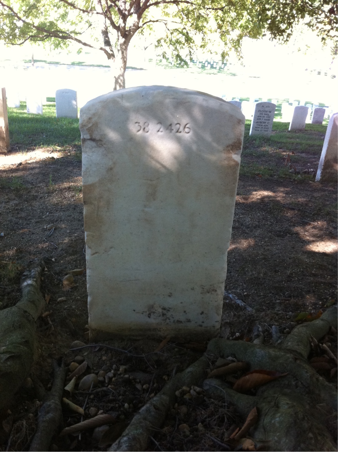 Back of headstone — Louis Allwine