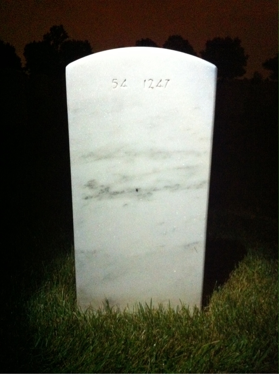 Back of headstone — Evert Griffin
