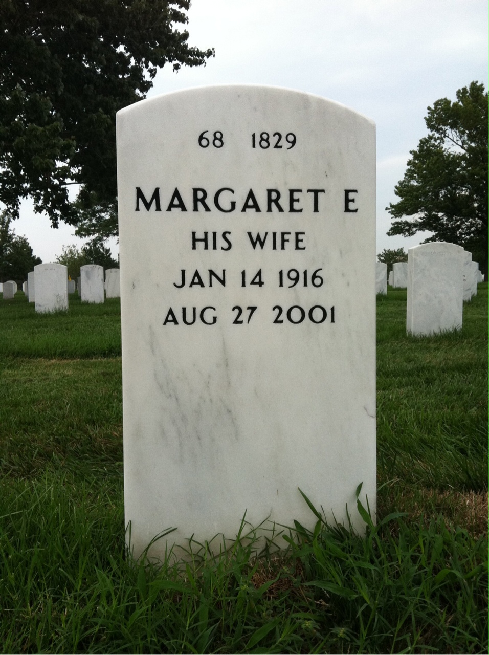 Back of headstone — Warren Donovan