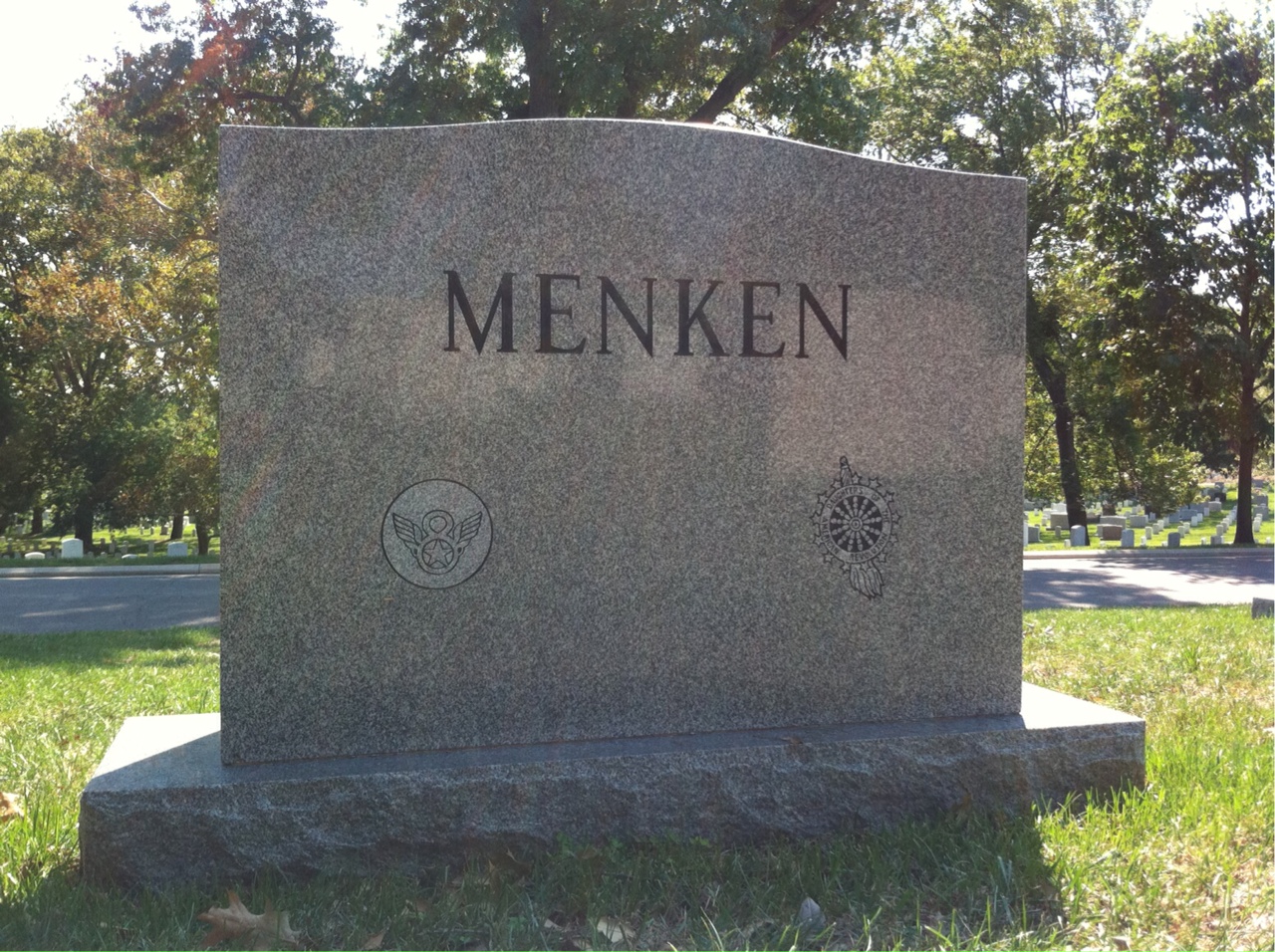 Back of headstone — Robert Menken