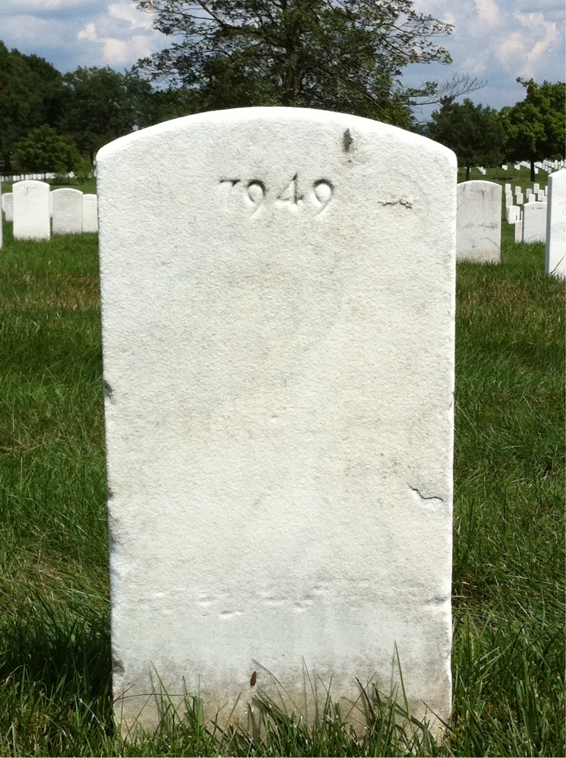 Back of headstone — Roderick Bacon