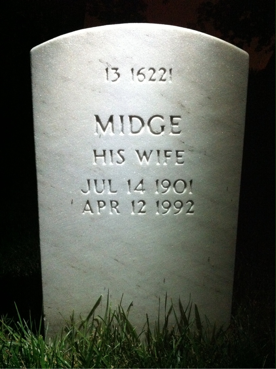 Back of headstone — Lawrence Meloy