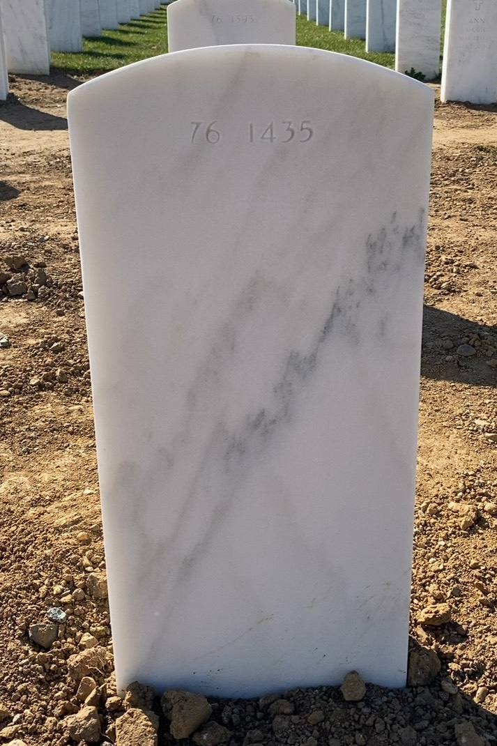 Back of headstone — Wesley L Fray