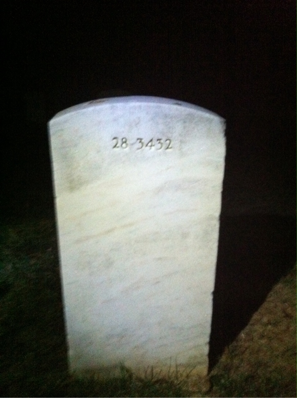 Back of headstone — Roy Washington Johnson
