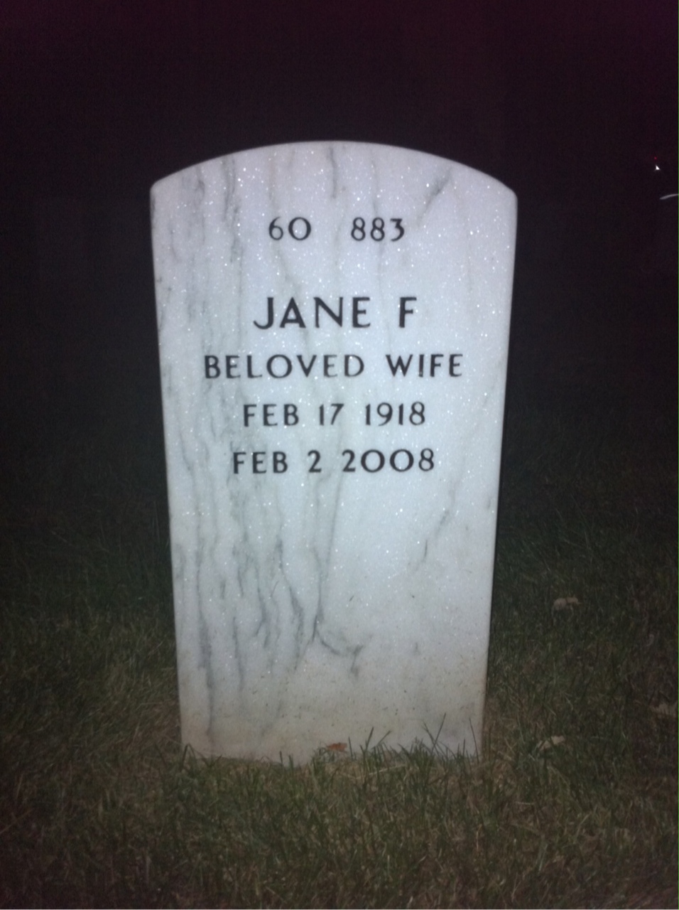 Back of headstone — John Long