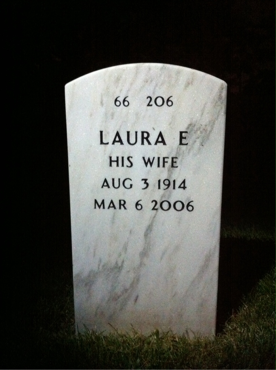 Back of headstone — Norman Hicks