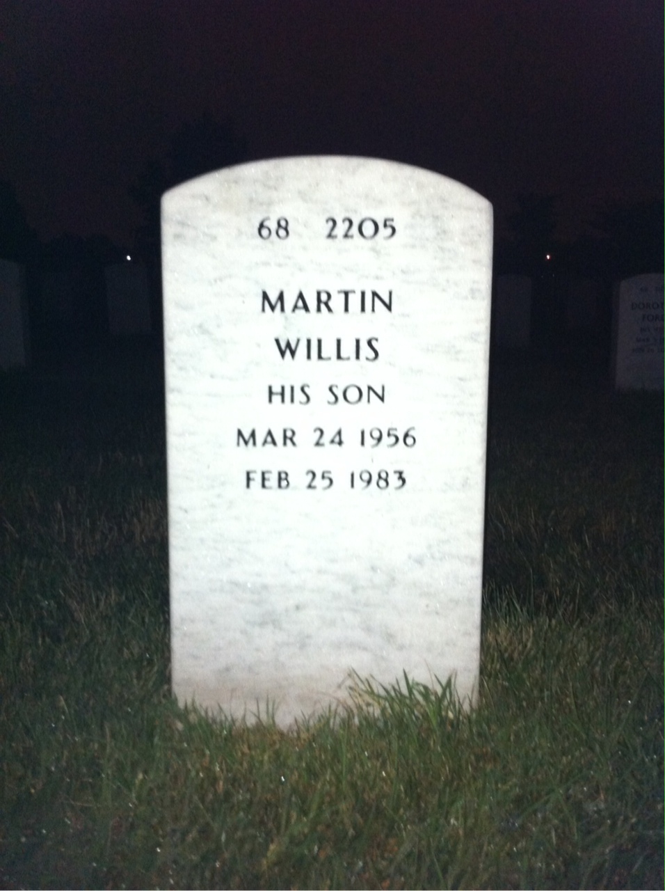Back of headstone — Stanley Stephenson