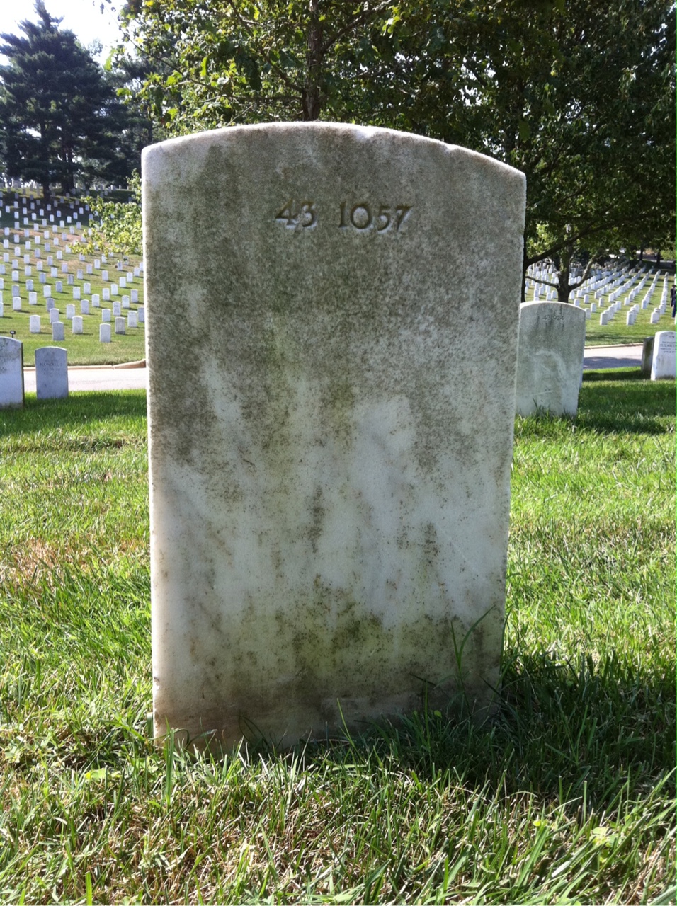Back of headstone — James Anthony