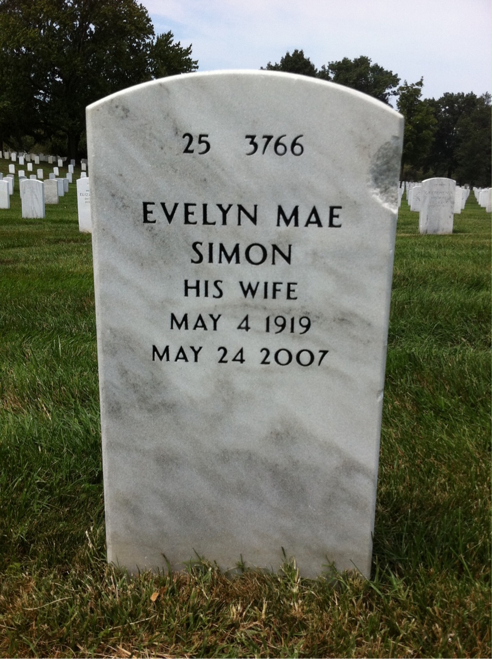 Back of headstone — Morris Koch