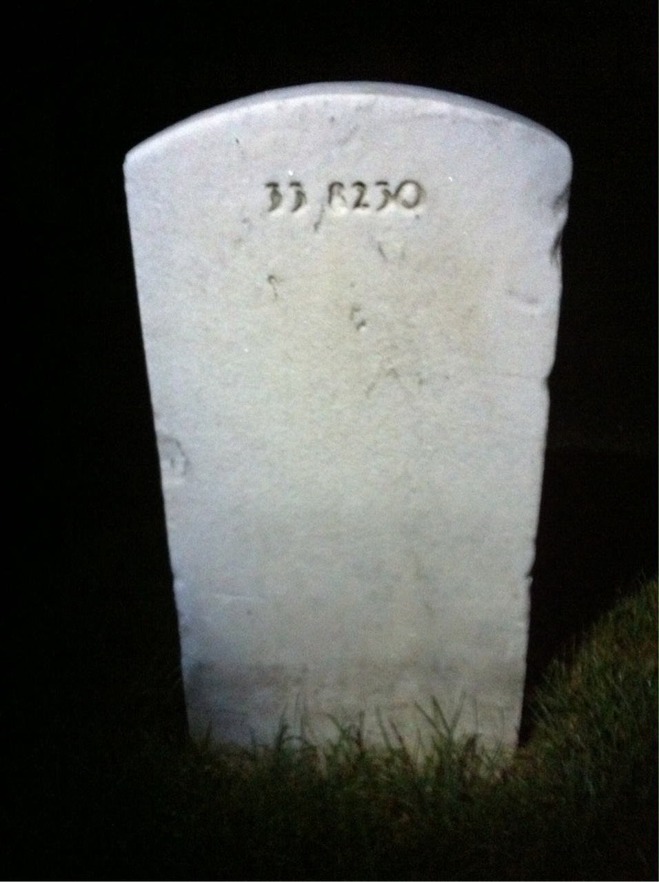 Back of headstone — Mary Abbott