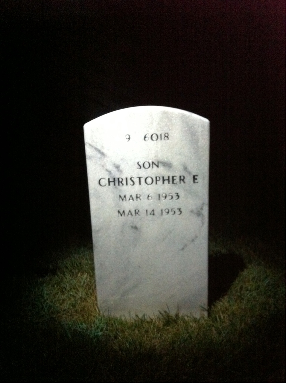 Back of headstone — Edward Krise
