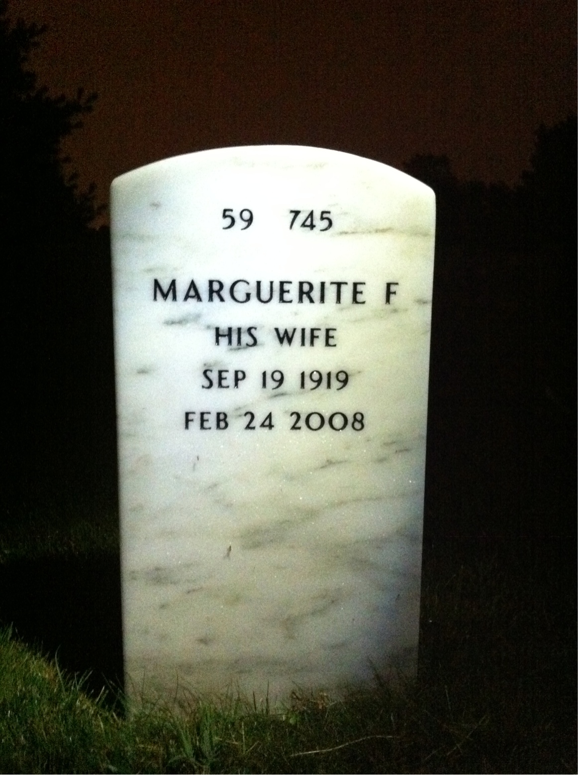 Back of headstone — Floyd Bertoglio