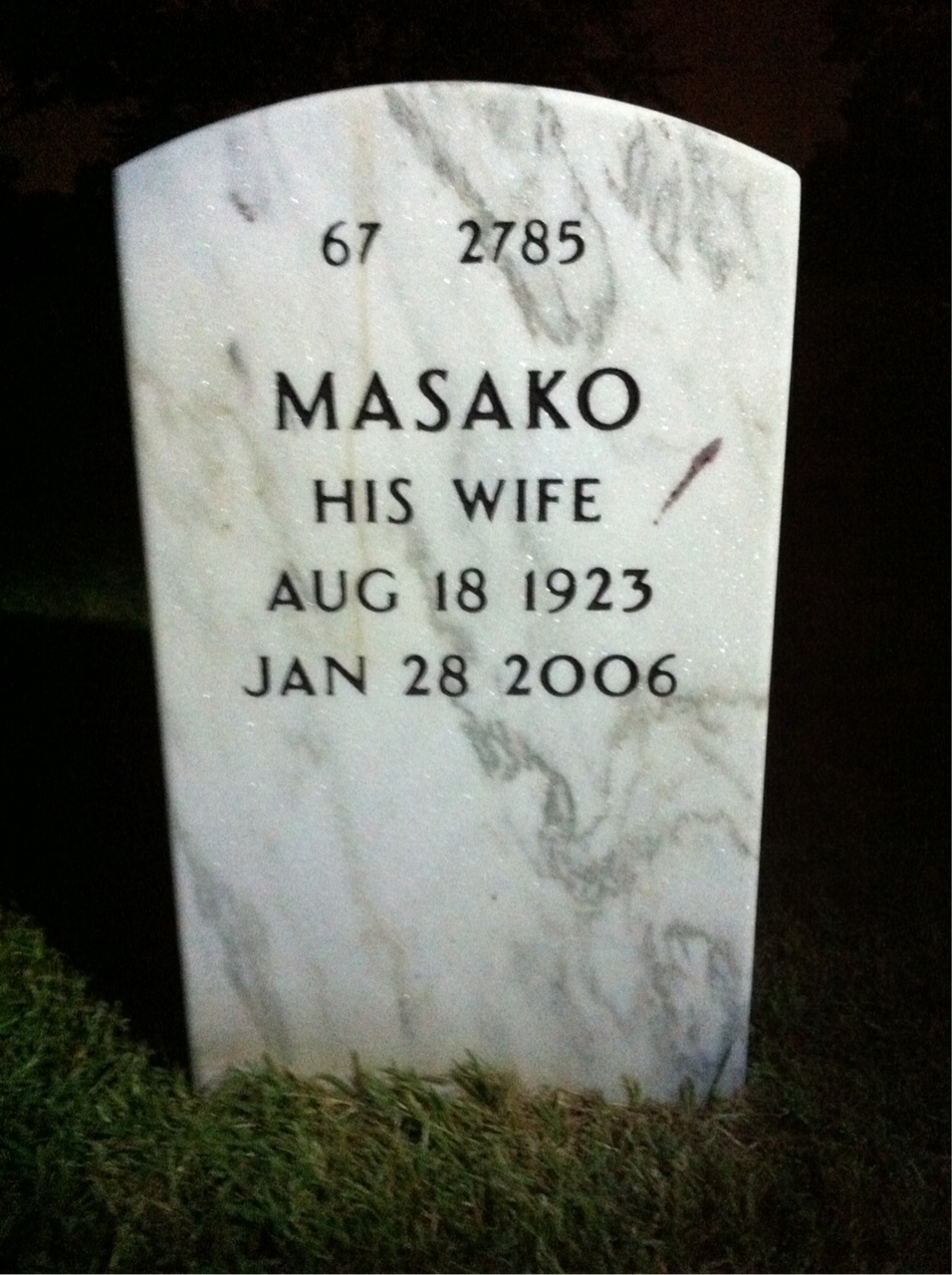 Back of headstone — Norman Skatzes
