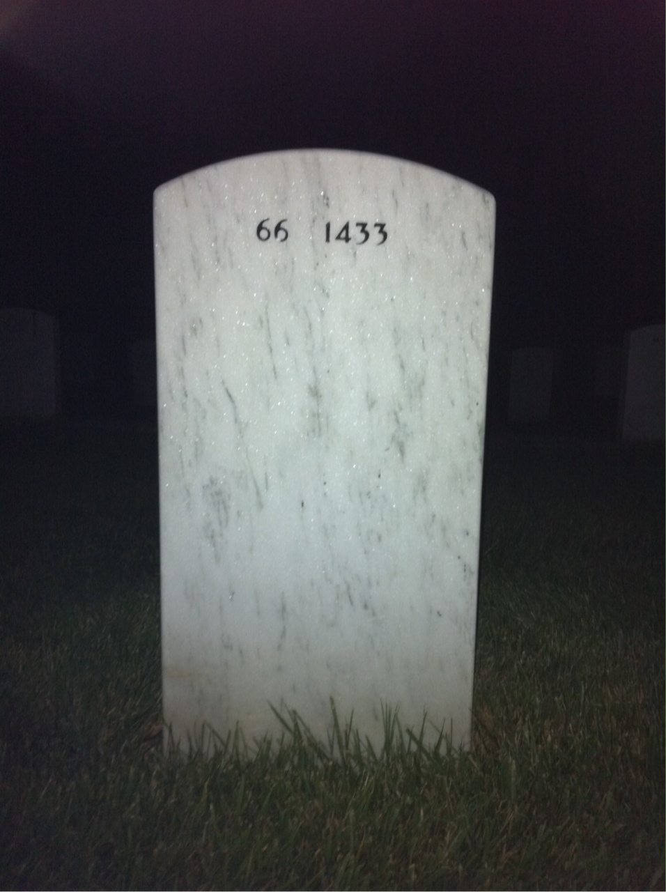 Back of headstone — Gene Mitchell