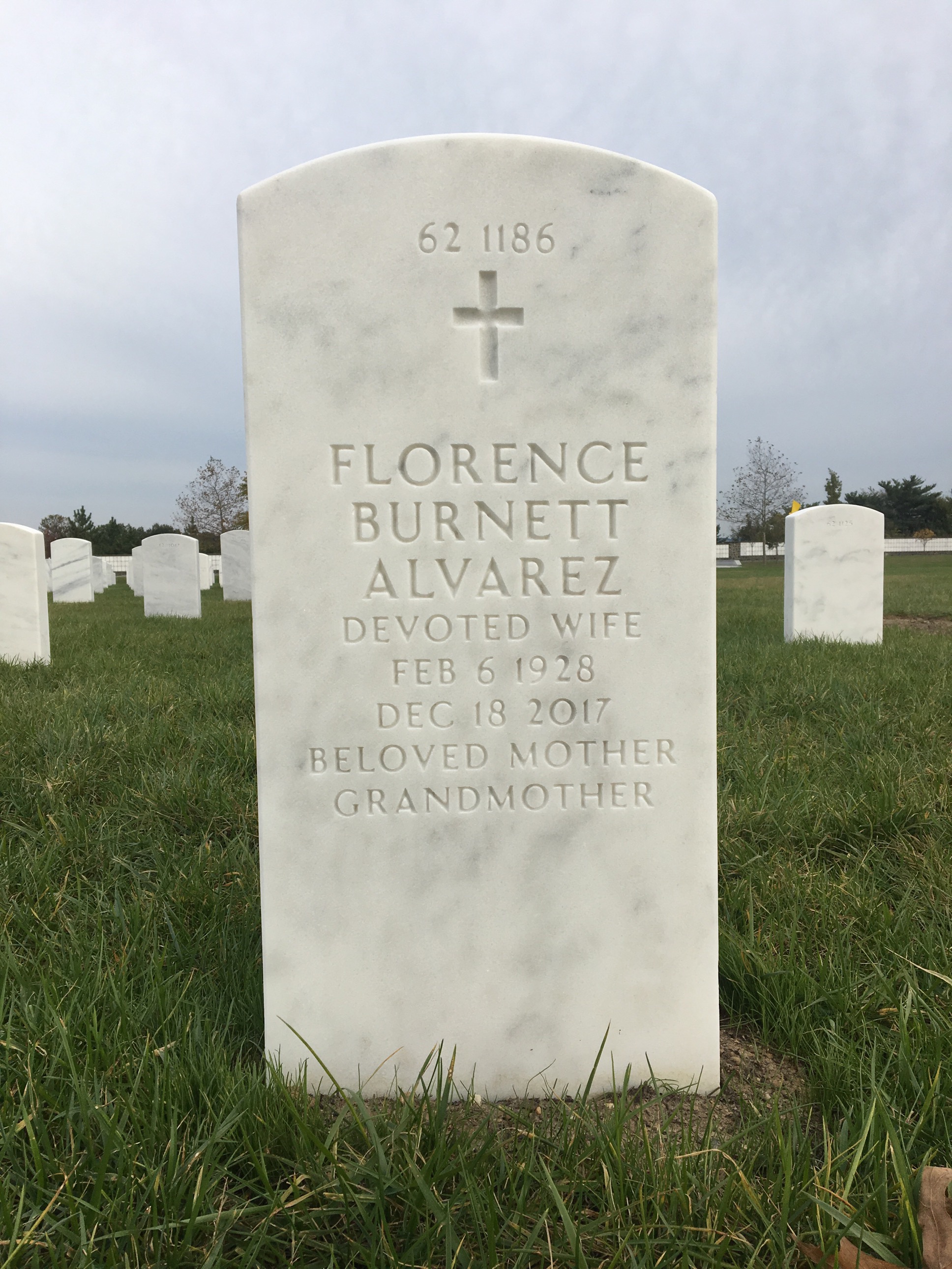 Back of headstone — Alfred Alvarez