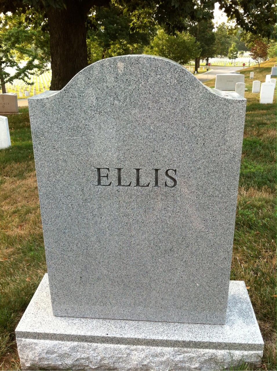 Back of headstone — William R Ellis