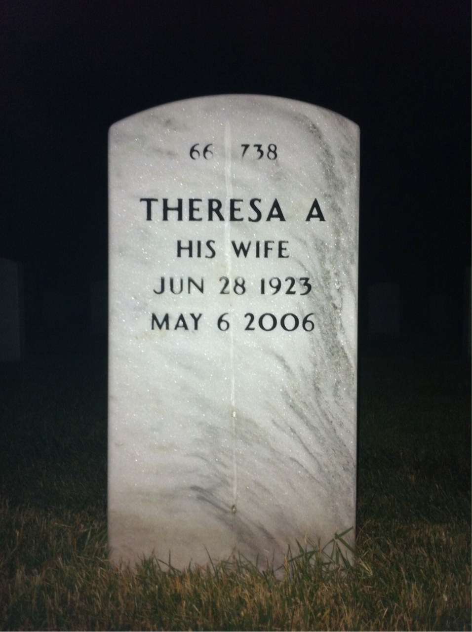 Back of headstone — Andrew Armstrong