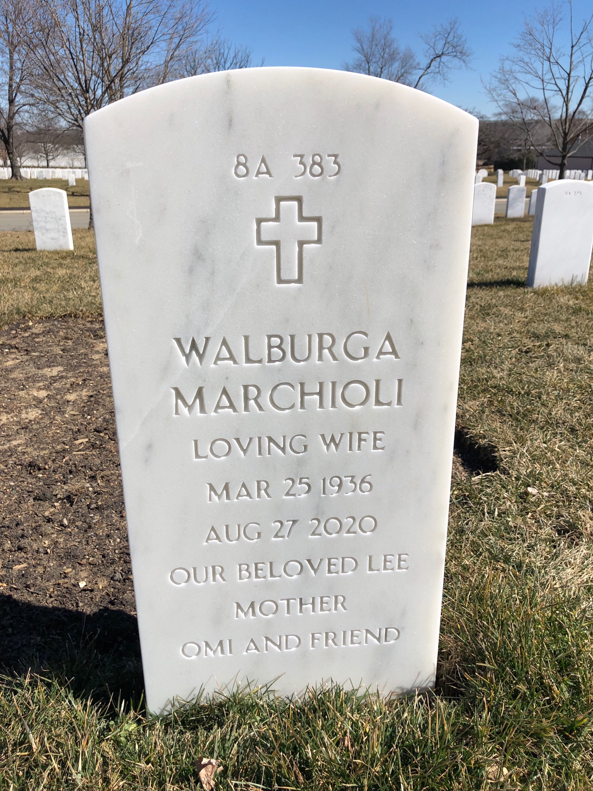 Back of headstone — Alexander D Marchioli
