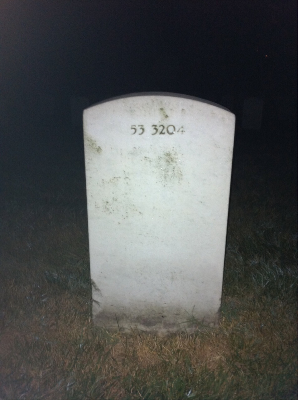Back of headstone — William H Tatum