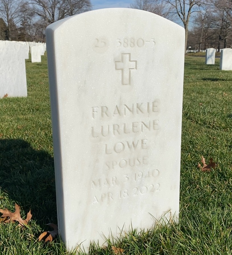 Back of headstone — Walter Lowe