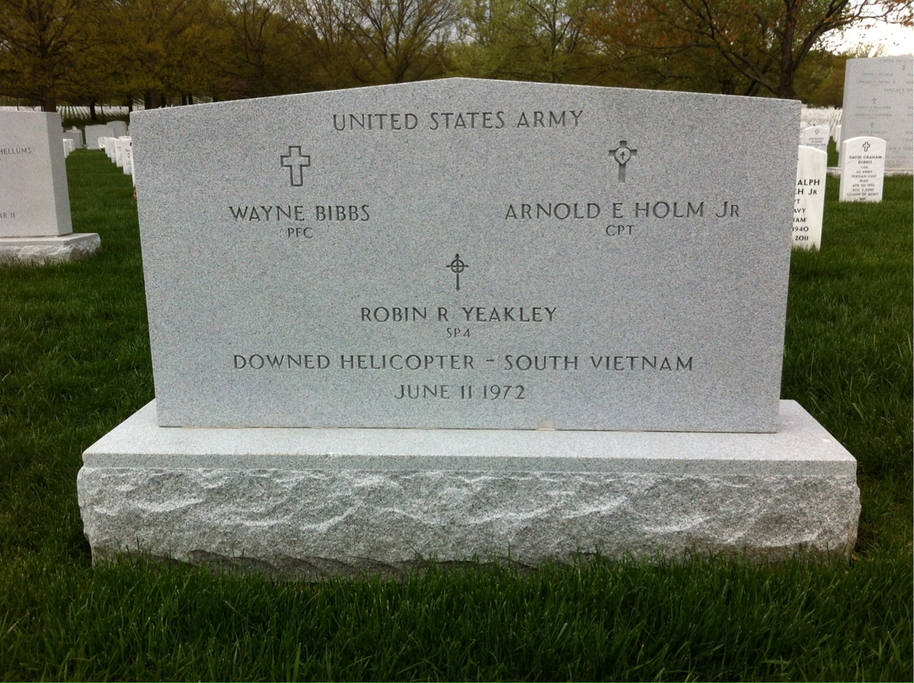 Back of headstone — Wayne Bibbs