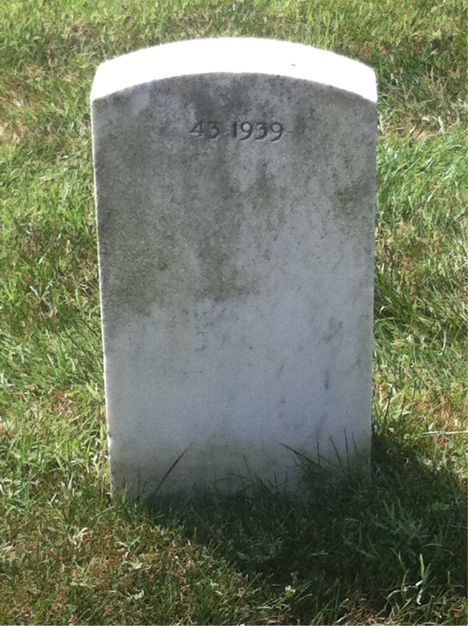 Back of headstone — Gerald Allen