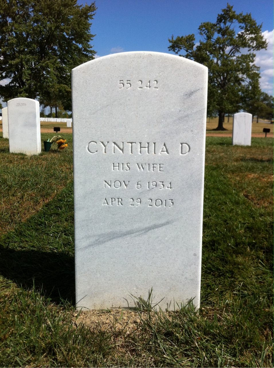 Back of headstone — Robert Joseph Gabrielli