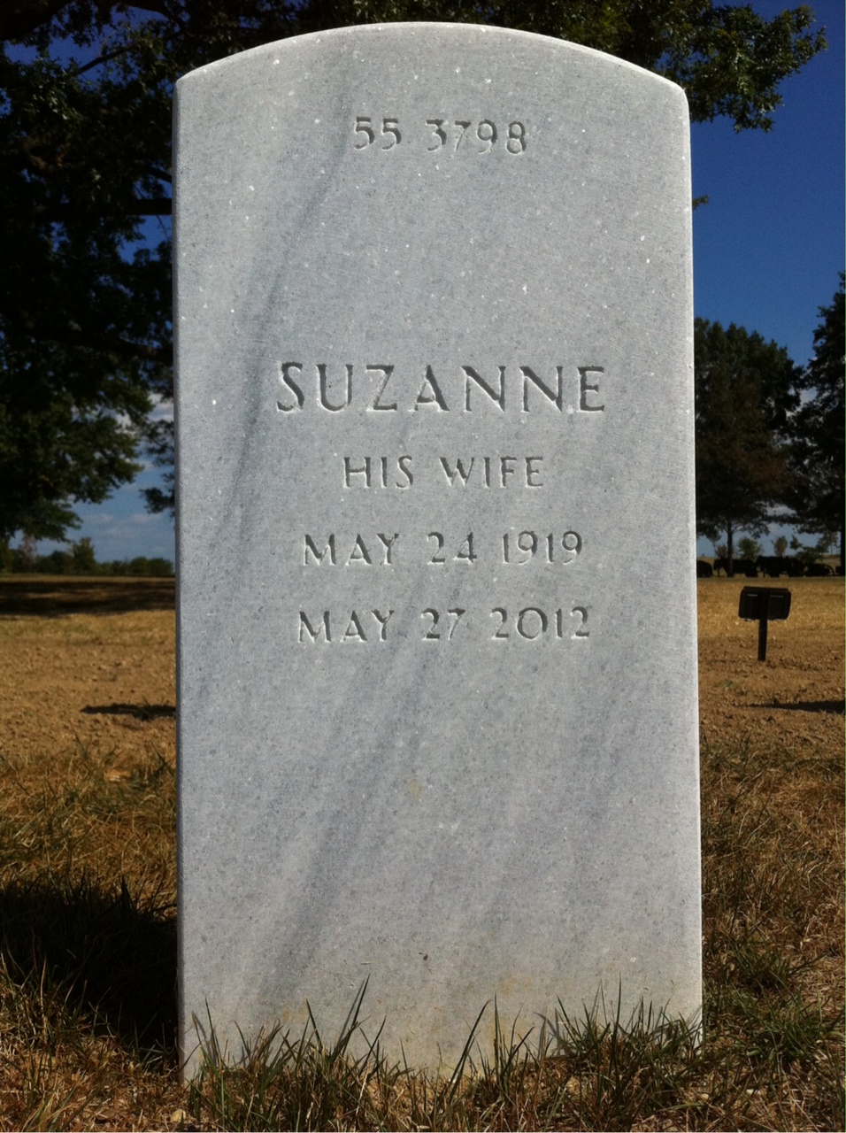 Back of headstone — William Anderson