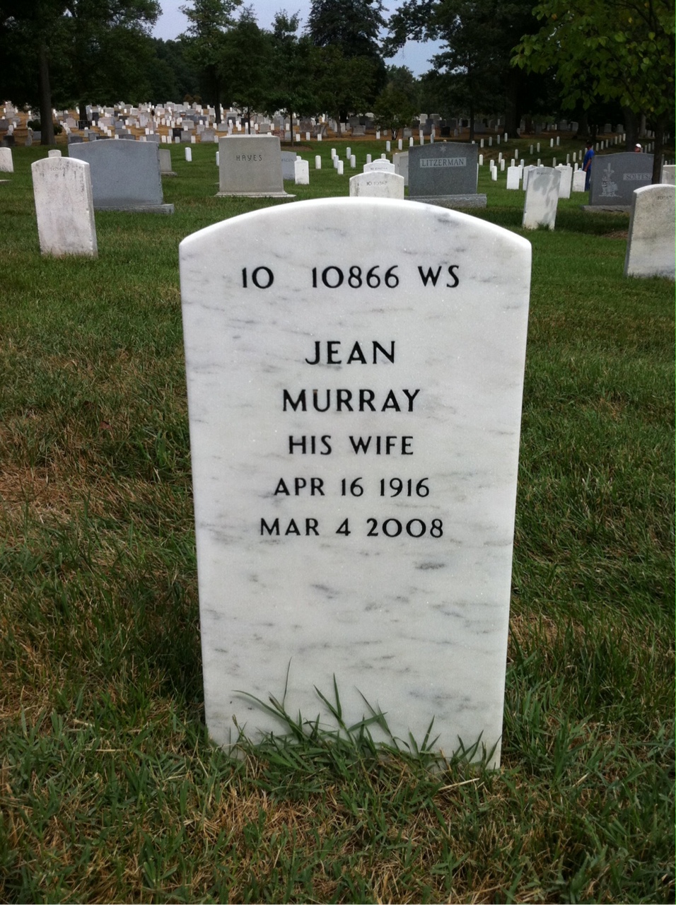 Back of headstone — Wilfred Hines