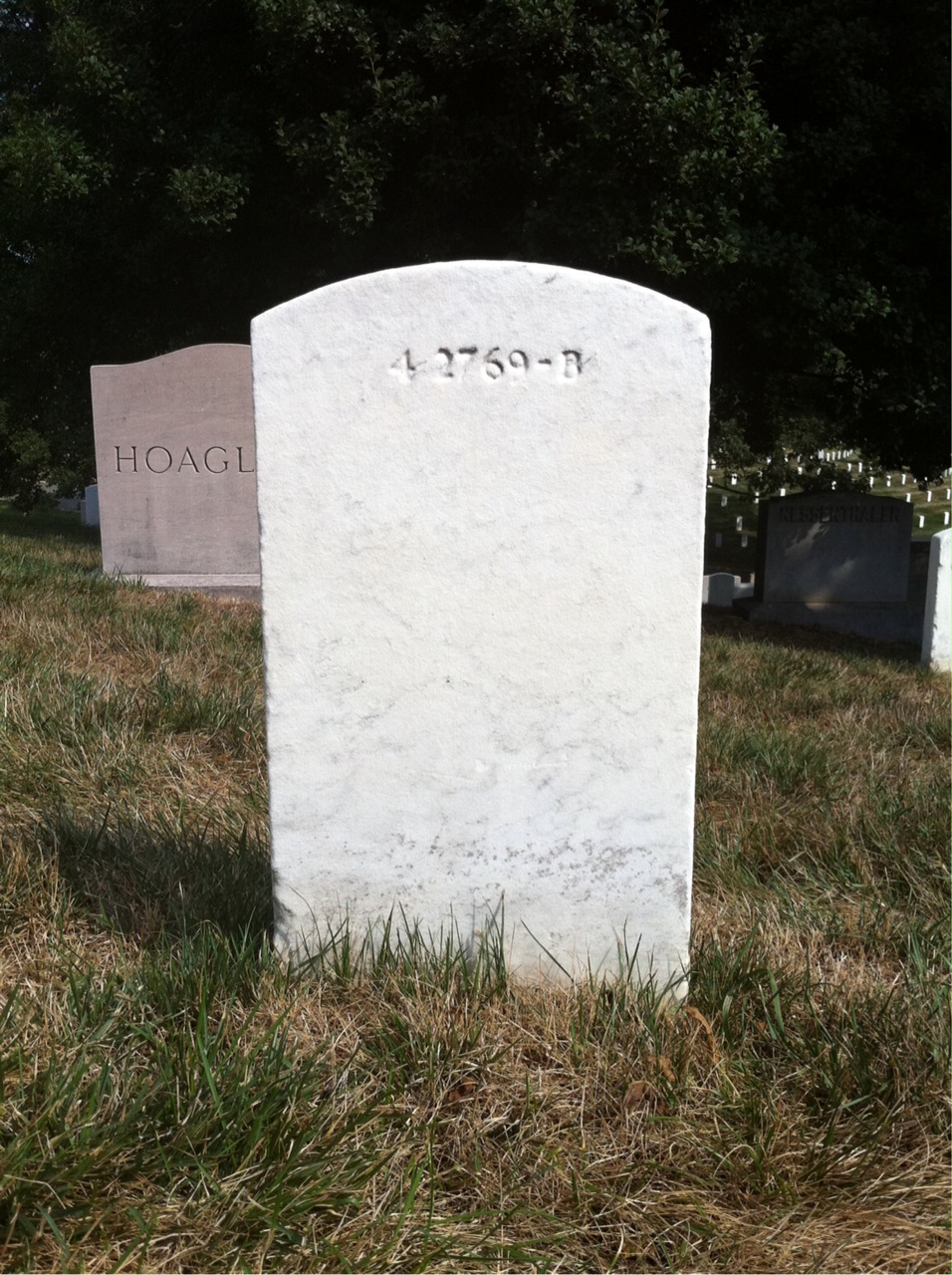 Back of headstone — Howard Anderson