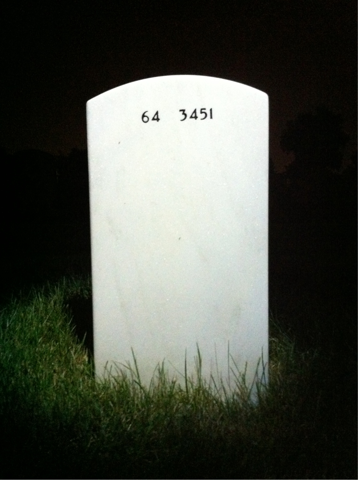 Back of headstone — Robert Moore