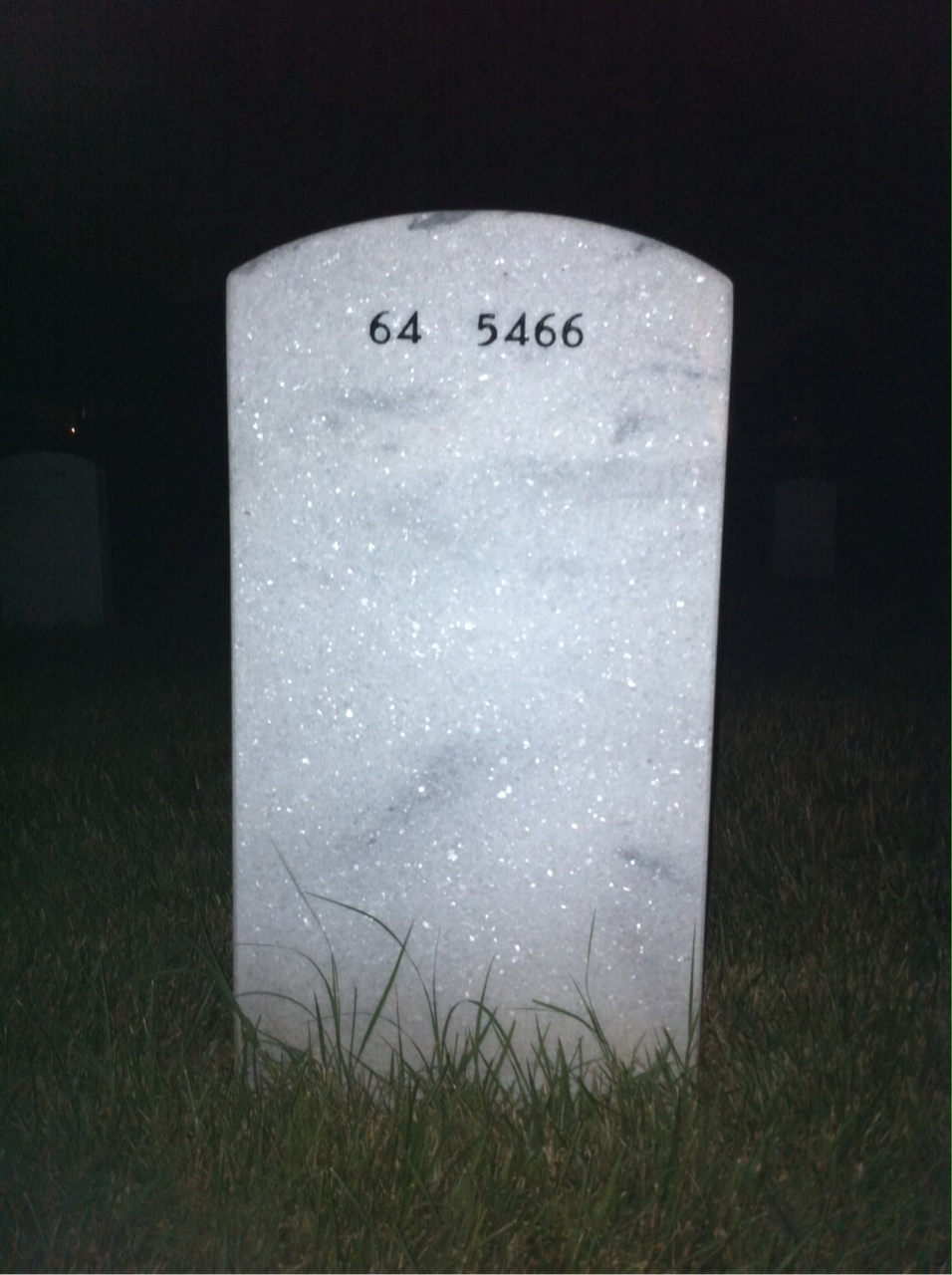 Back of headstone — Patrick Rust