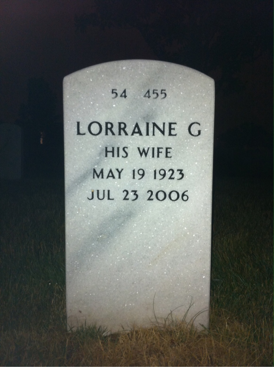 Back of headstone — Raymond Moulton
