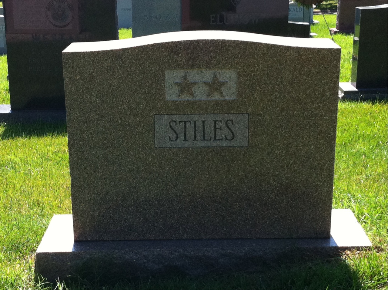 Back of headstone — Kenneth Stiles