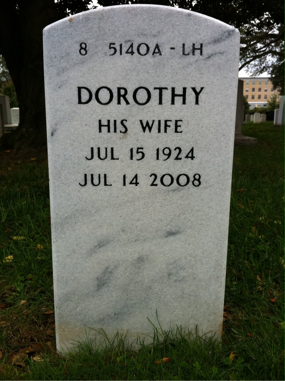 Back of headstone — Robert Hawthorne
