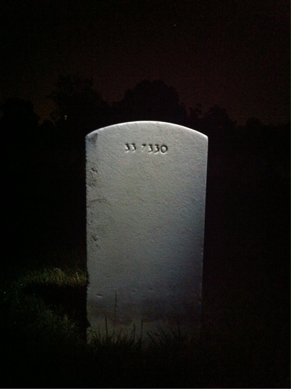 Back of headstone — Levi Allen