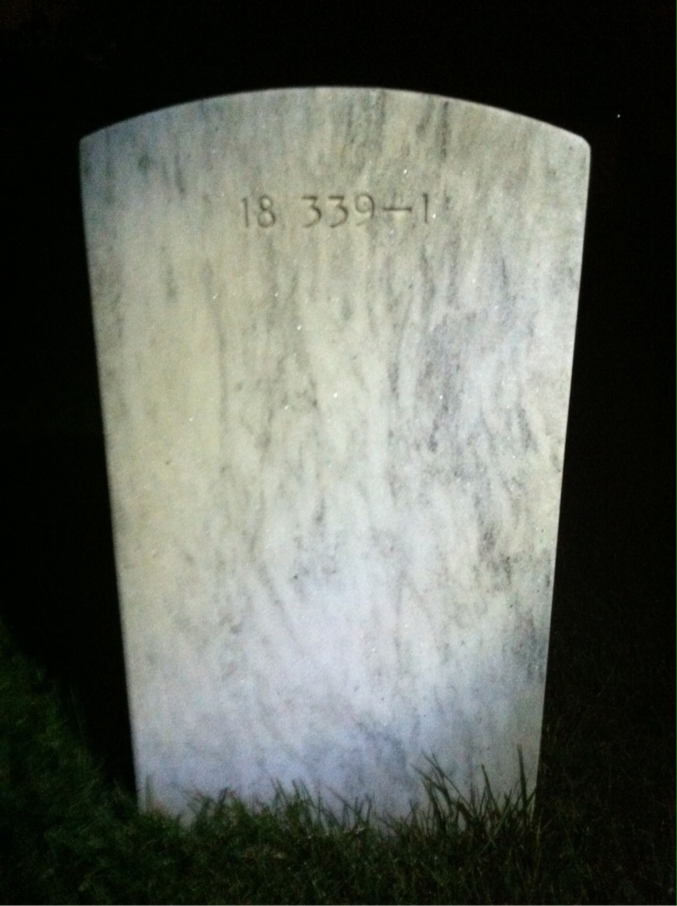 Back of headstone — Robert S Hand