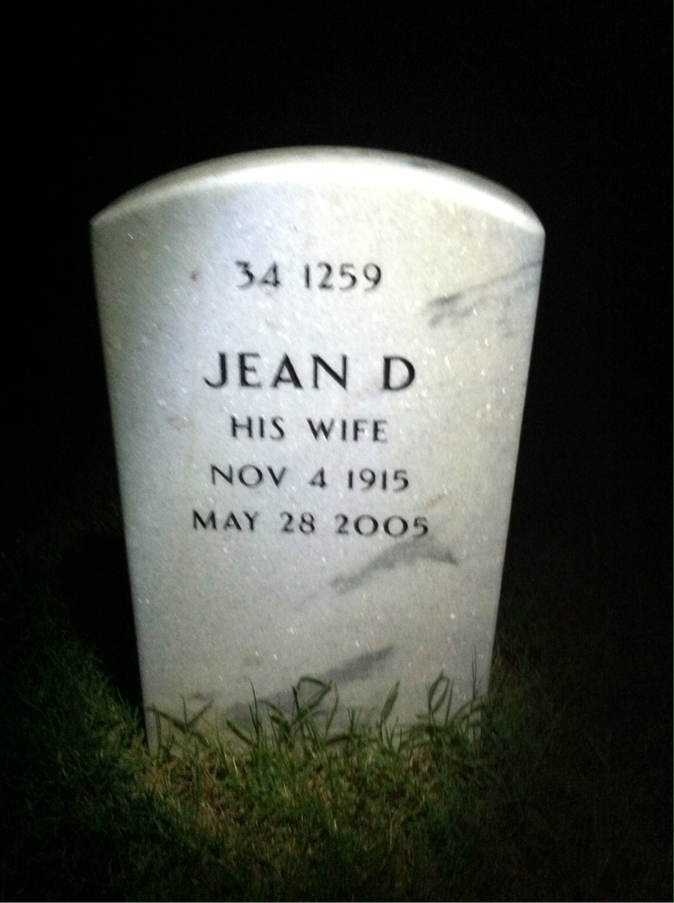 Back of headstone — Ralph Wismer