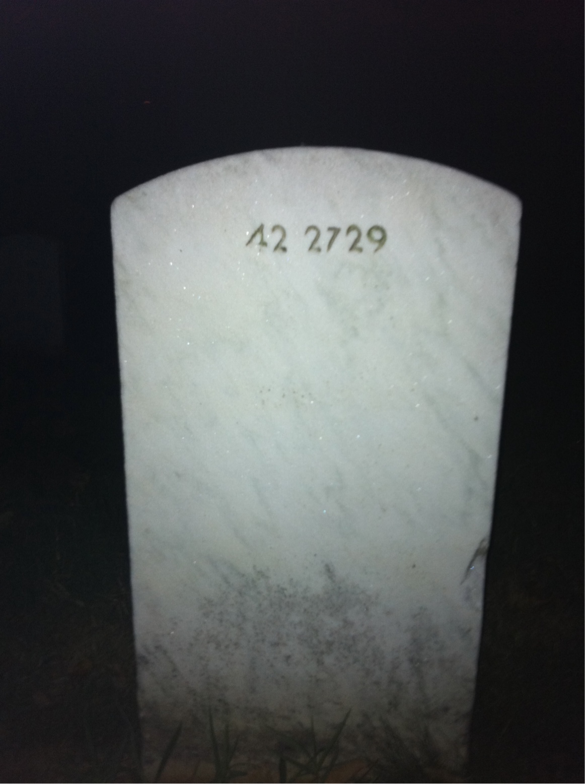 Back of headstone — Ferdinand Contee