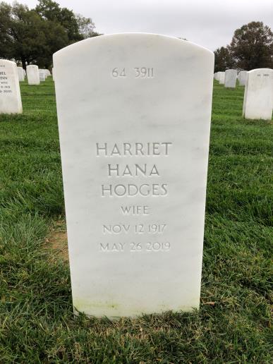 Back of headstone — Carroll Hodges