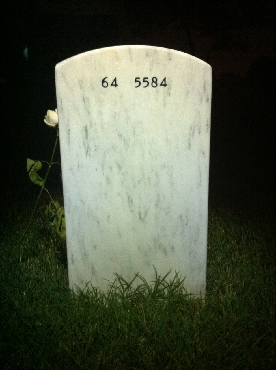 Back of headstone — Thomas Pirone