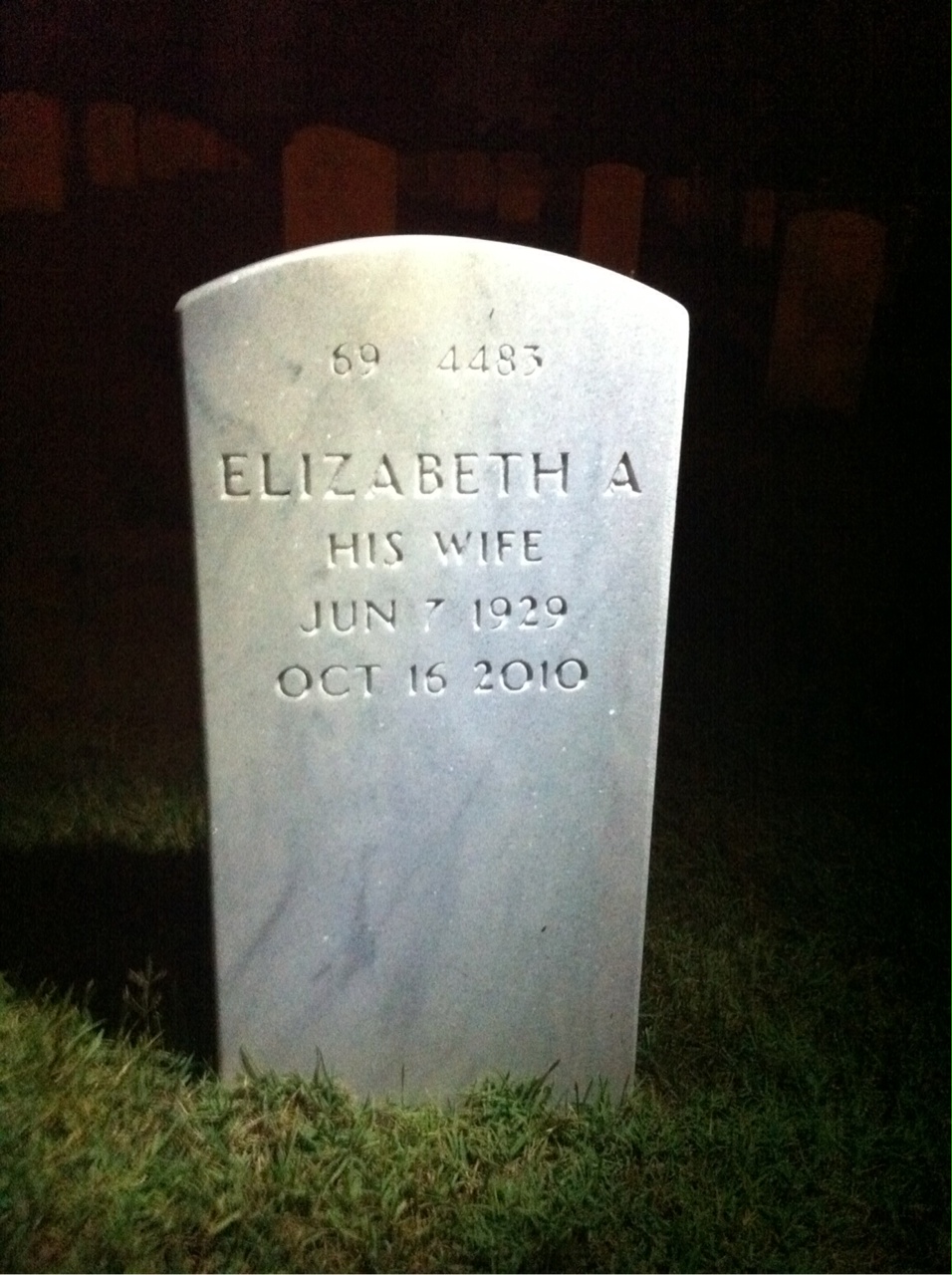 Back of headstone — Herbert Ehlert
